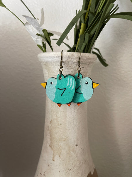 Birdie Earrings- Aqua