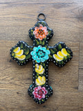 Black Flores Cross- fancy