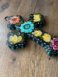 Black Flores Cross- fancy