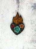Black Flores Sacred Heart- chunky